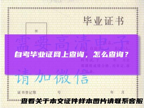 自考毕业证网上查询，怎么查询？