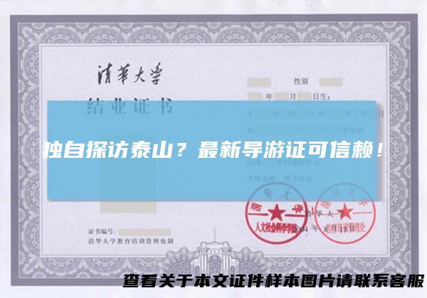 独自探访泰山？最新导游证可信赖！