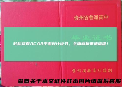 轻松获得ACAA平面设计证书，全面解析申请流程！