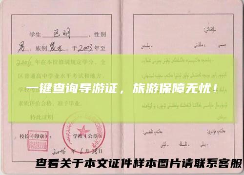 一键查询导游证，旅游保障无忧！