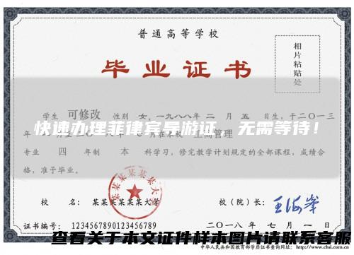 快速办理菲律宾导游证，无需等待！