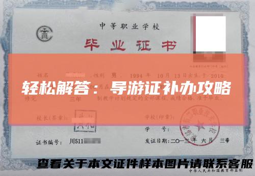 轻松解答:导游证补办攻略