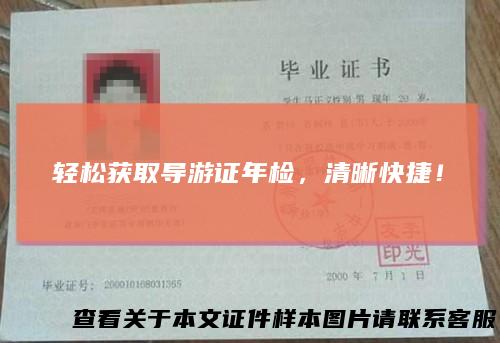 轻松获取导游证年检,清晰快捷!