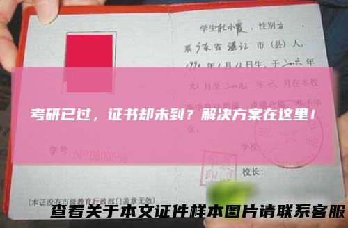 考研已过，证书却未到？解决方案在这里！