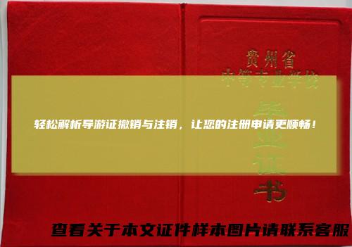 轻松解析导游证撤销与注销，让您的注册申请更顺畅！