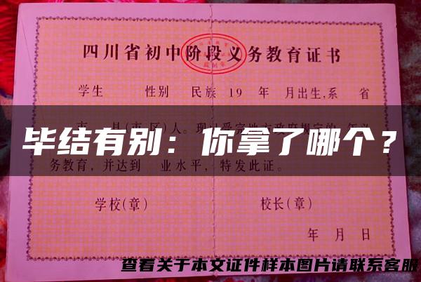 毕结有别：你拿了哪个？