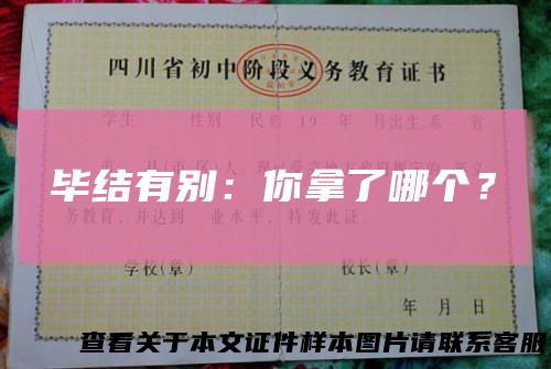毕结有别:你拿了哪个?