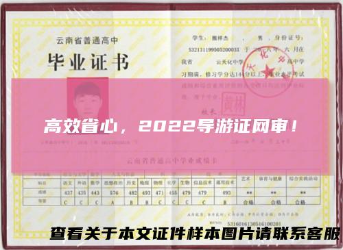 高效省心,2022导游证网审!