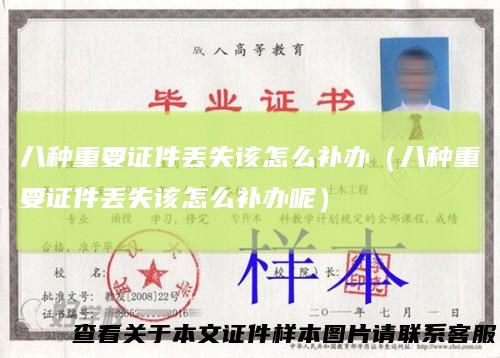 八种重要证件丢失该怎么补办（八种重要证件丢失该怎么补办呢）