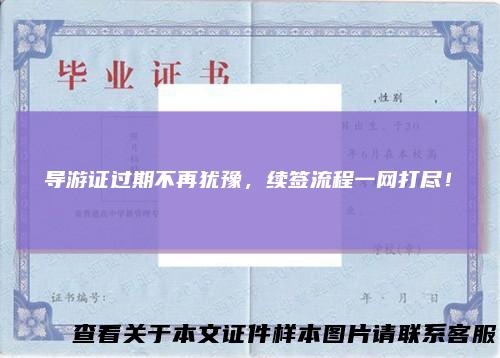 导游证过期不再犹豫，续签流程一网打尽！