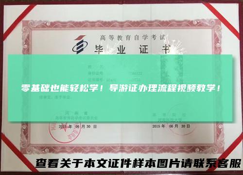 零基础也能轻松学！导游证办理流程视频教学！