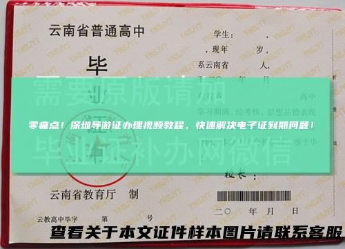 零痛点！深圳导游证办理视频教程，快速解决电子证到期问题！