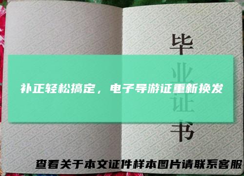 补正轻松搞定,电子导游证重新换发