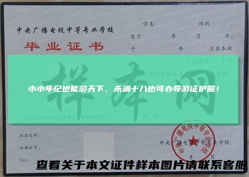 小小年纪也能游天下,未满十八也可办导游证护照!