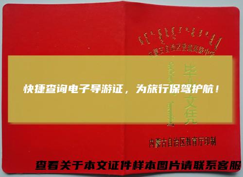 快捷查询电子导游证，为旅行保驾护航！