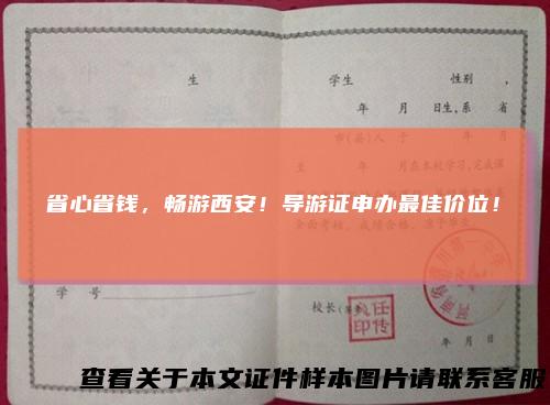 省心省钱，畅游西安！导游证申办最佳价位！