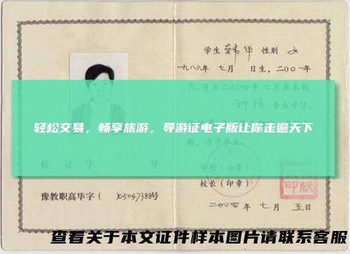 轻松交易，畅享旅游，导游证电子版让你走遍天下