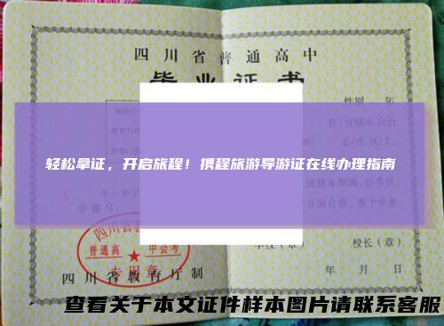 轻松拿证，开启旅程！携程旅游导游证在线办理指南