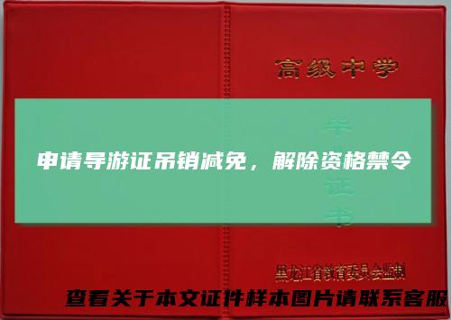 申请导游证吊销减免，解除资格禁令
