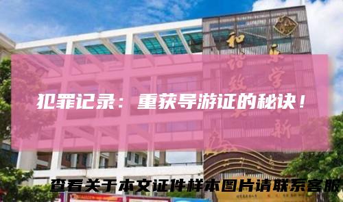 犯罪记录:重获导游证的秘诀!