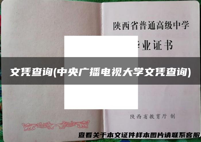 文凭查询(中央广播电视大学文凭查询)