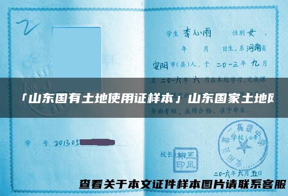 「山东国有土地使用证样本」山东国家土地网
