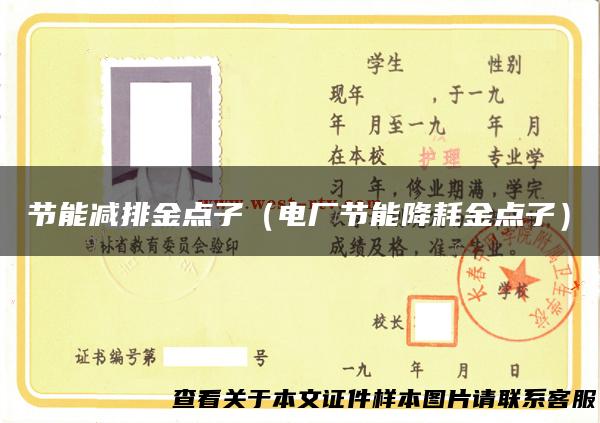 节能减排金点子（电厂节能降耗金点子）