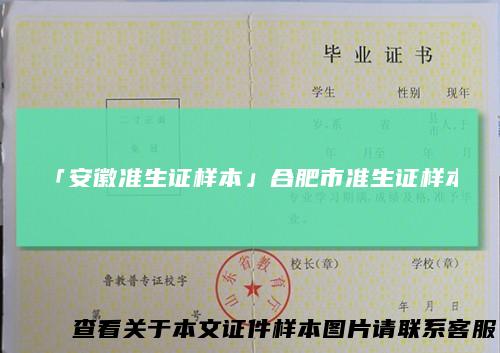 「安徽准生证样本」合肥市准生证样本