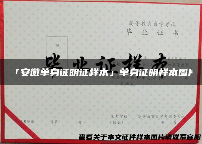 「安徽单身证明证样本」单身证明样本图片