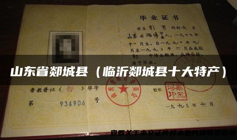 山东省郯城县（临沂郯城县十大特产）