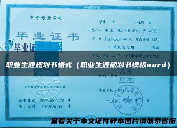 职业生涯规划书格式（职业生涯规划书模板word）