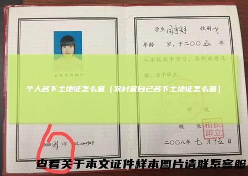 个人名下土地证怎么查(农村查自己名下土地证怎么查)