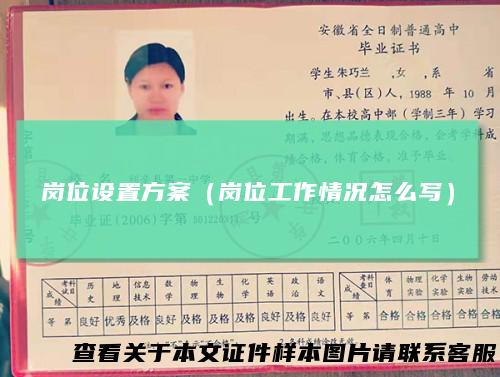 岗位设置方案（岗位工作情况怎么写）