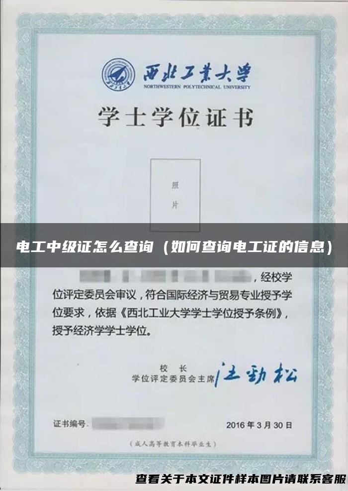 电工中级证怎么查询（如何查询电工证的信息）