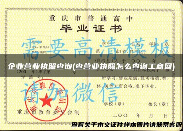 企业营业执照查询(查营业执照怎么查询工商网)