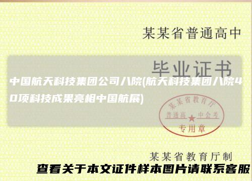 中国航天科技集团公司八院(航天科技集团八院40项科技成果亮相中国航展)