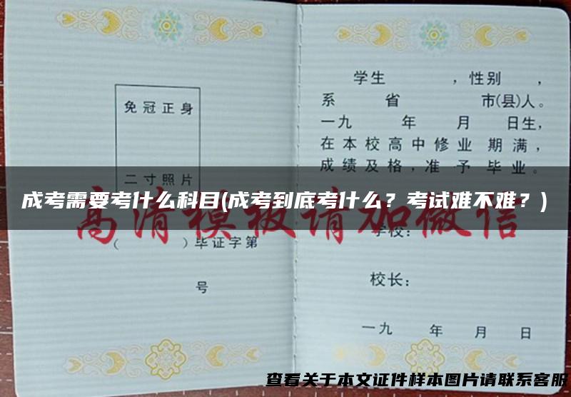 成考需要考什么科目(成考到底考什么？考试难不难？)
