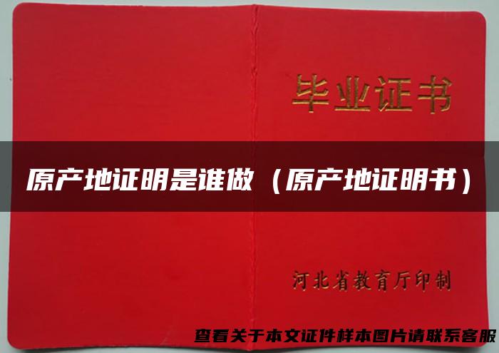 原产地证明是谁做（原产地证明书）