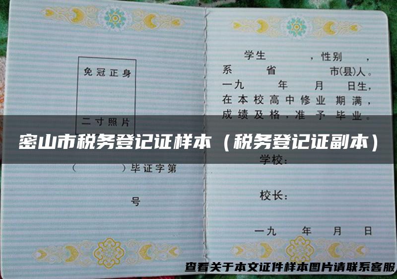 密山市税务登记证样本（税务登记证副本）