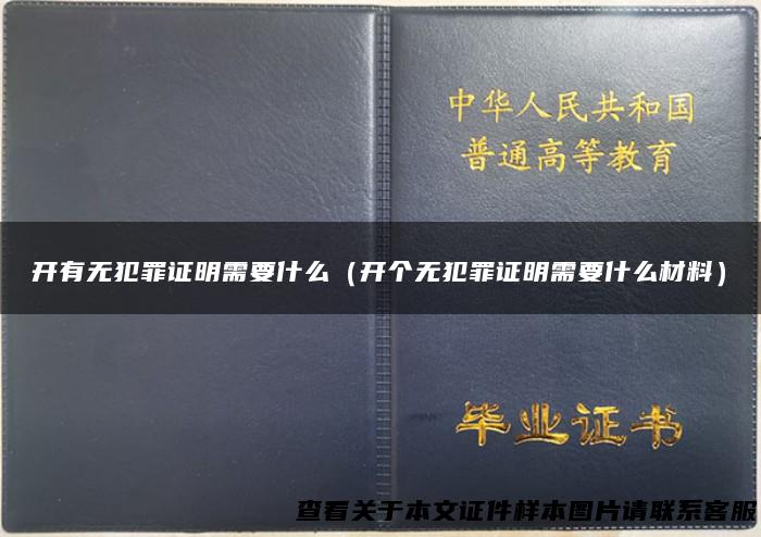 开有无犯罪证明需要什么（开个无犯罪证明需要什么材料）