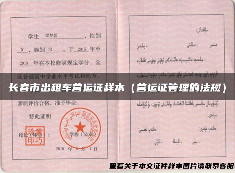 长春市出租车营运证样本（营运证管理的法规）