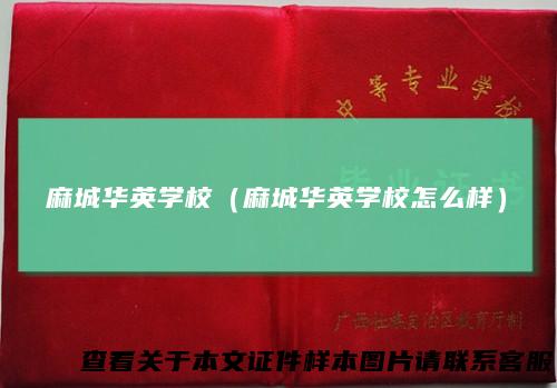 麻城华英学校（麻城华英学校怎么样）