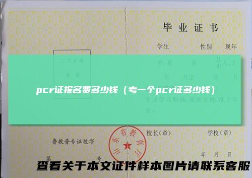 pcr证报名费多少钱（考一个pcr证多少钱）