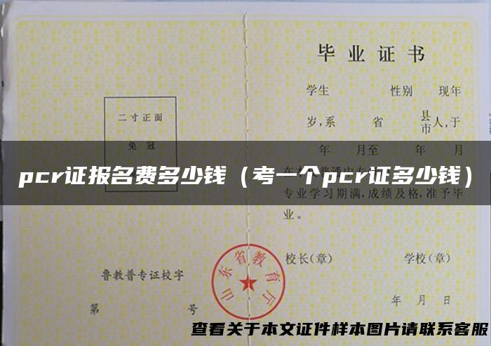 pcr证报名费多少钱（考一个pcr证多少钱）