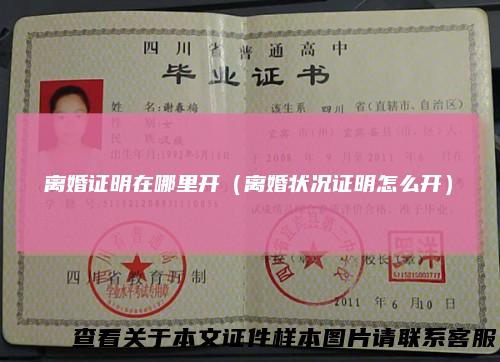 离婚证明在哪里开（离婚状况证明怎么开）