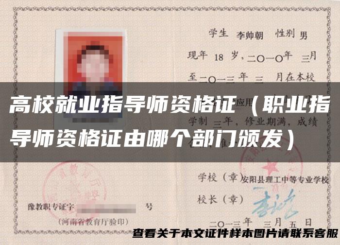 高校就业指导师资格证（职业指导师资格证由哪个部门颁发）