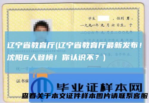 辽宁省教育厅(辽宁省教育厅最新发布！沈阳6人登榜！你认识不？)