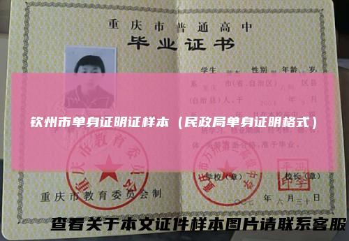 钦州市单身证明证样本（民政局单身证明格式）