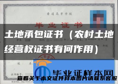 土地承包证书（农村土地经营权证书有何作用）