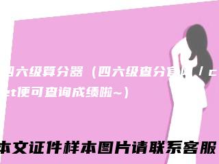 四六级算分器（四六级查分官网／cet便可查询成绩啦~）